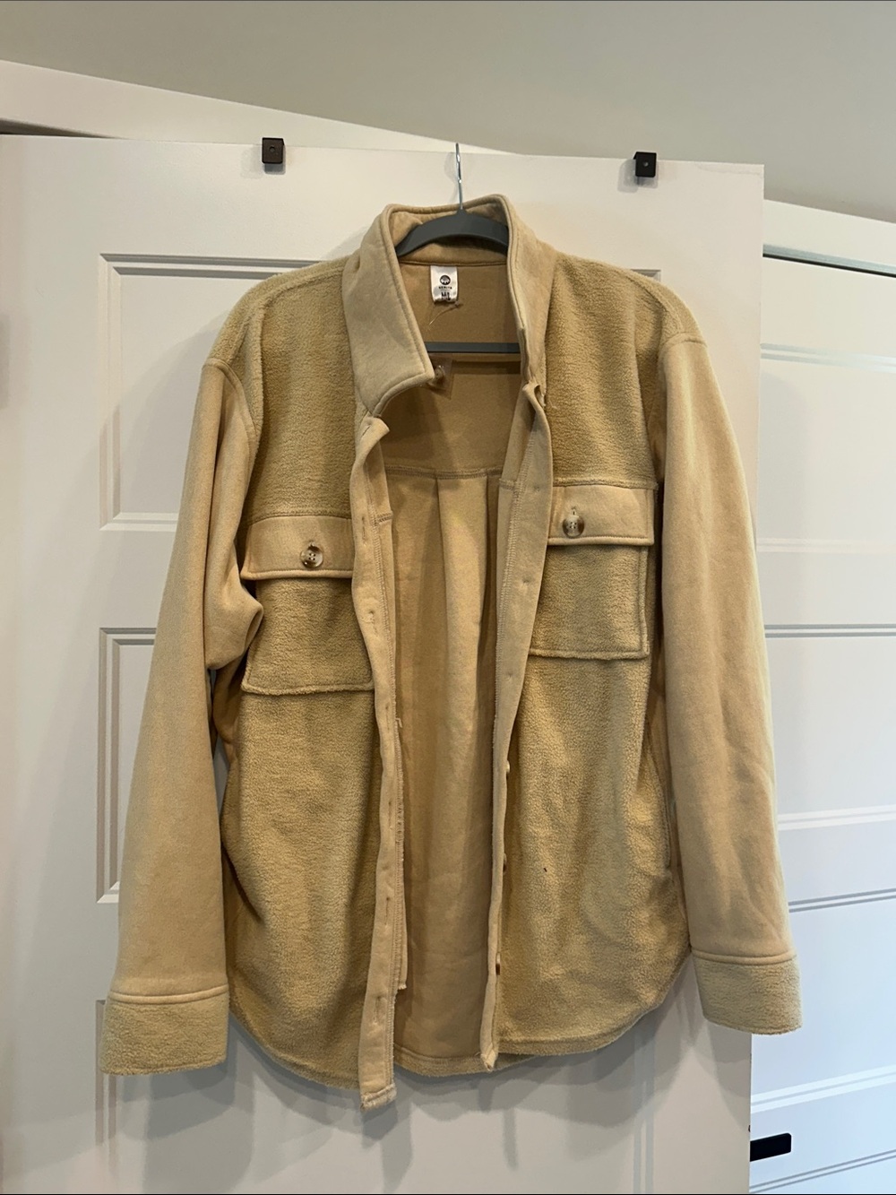 Senita Athletics Tan Lightweight Fleece Shirt Jacket